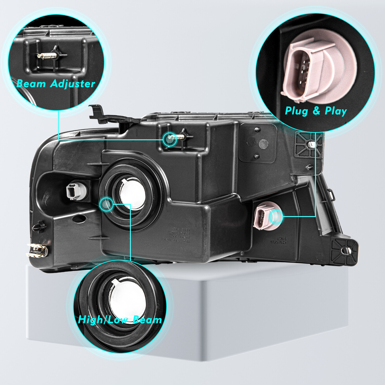 Fit For 2004-2008 Ford F150 F-150 Chrome Amber Headlights Assembly Headlamps Set