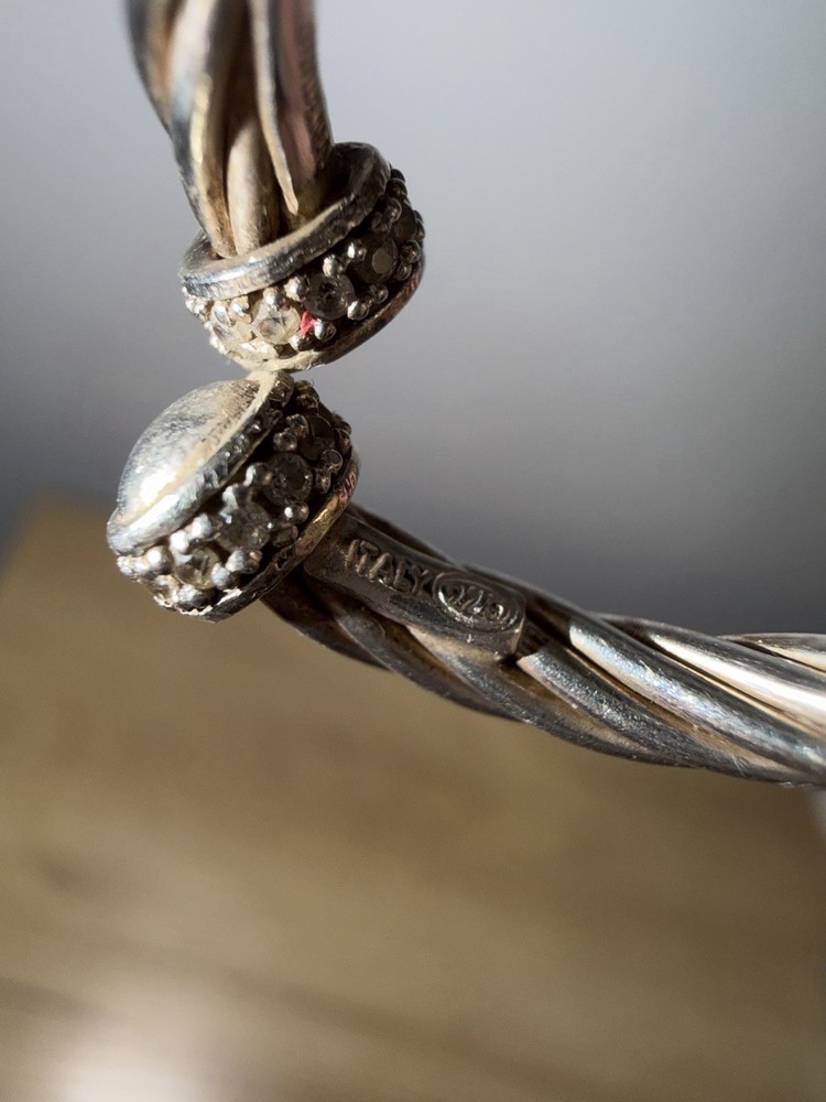 Solid 925 Sterling Silver Rope Adjustable Wire Crossover Ring For Women 6.5