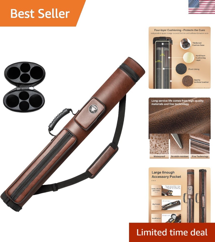 Waterproof 2 X 2 Pool Cue Holder with Adjustable Strap - Billiards Essential
