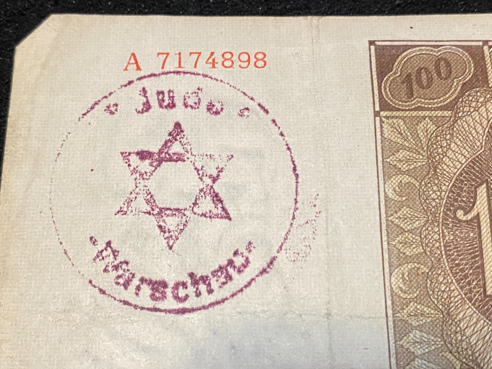 German ww2 HOLOCAUST (JUDE Warschau ) Polish occupation banknote