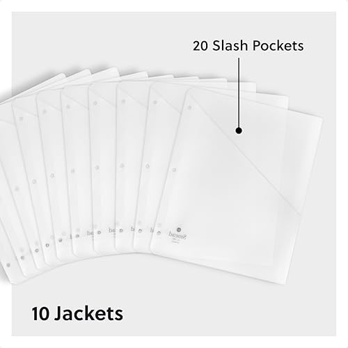 Organized Up Poly Translucent Slash File Jacket, Office Clear, 10 Count