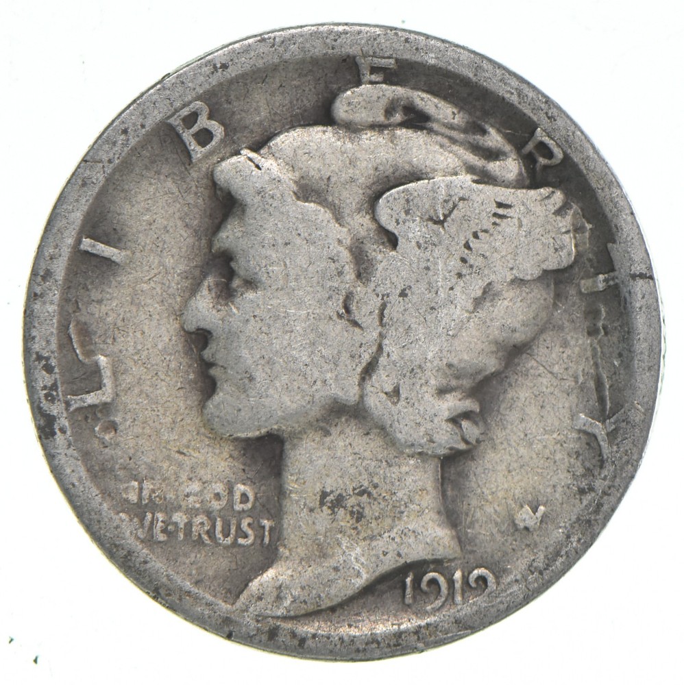 G+ 1919-S Mercury 90% Silver Dime