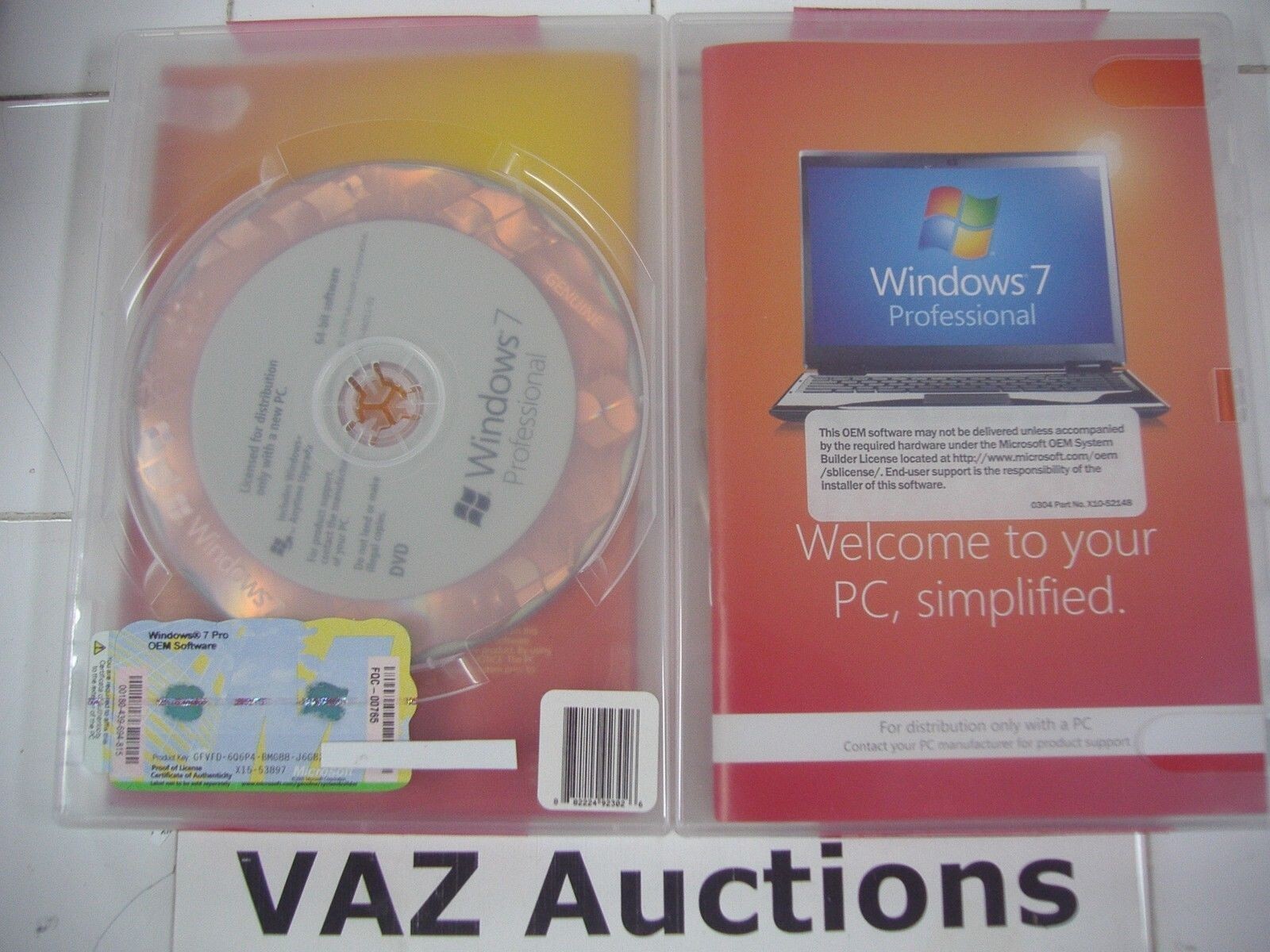 Microsoft Windows 7 Professional Full English DVD Version MS WIN PRO =NEW =