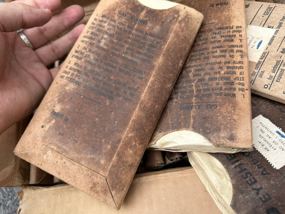 Original WW2 Dated British Army Anti-Gas Eyeshields - From Original Packaging