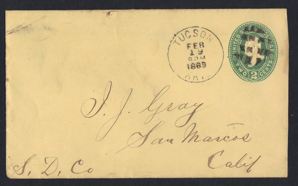 US 1887-1920's ARIZONA COLL OF 7 DIFF TOWN CVRS & PC INC TERRITORIAL & DISC PD's