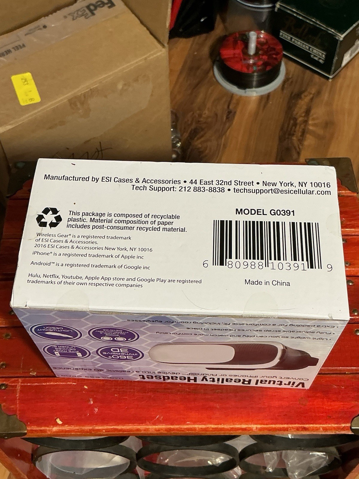 Wireless Gear Virtual Reality Headset G0391 iPhone Android 3D VR Viewer