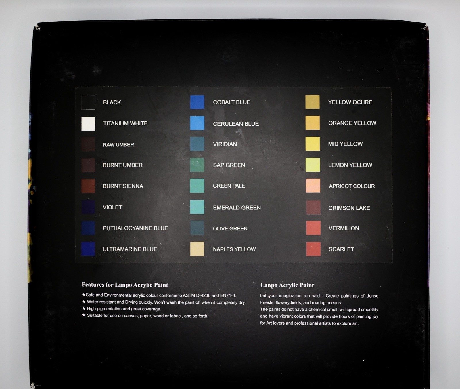 24 Color Acrylic Paint Set Hobby Model DIY Artists 12ml/tube