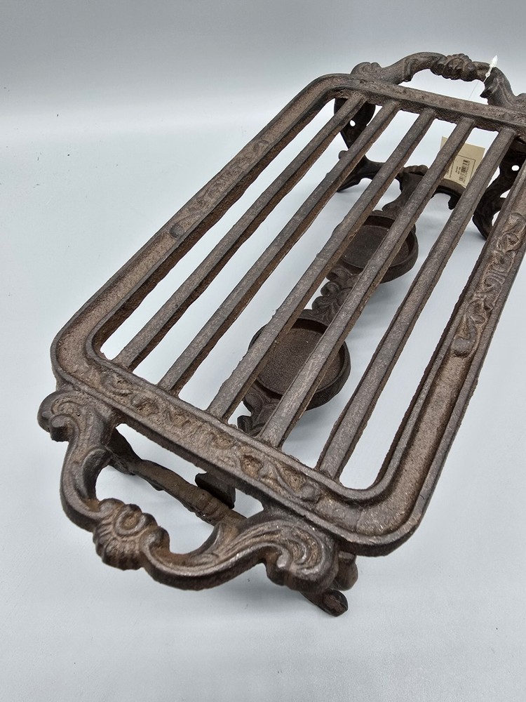 Cast Iron Dish Warmer Cradle Rest Rustic Finish