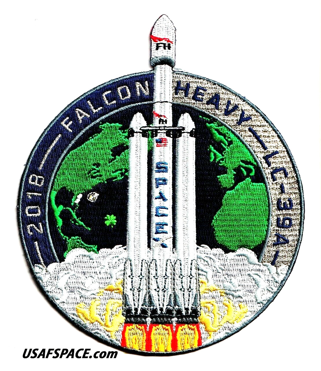 AUTHENTIC SPACEX -FALCON HEAVY 2018-LC-39A-INAUGURAL 5 7/8" FH Launch PATCH
