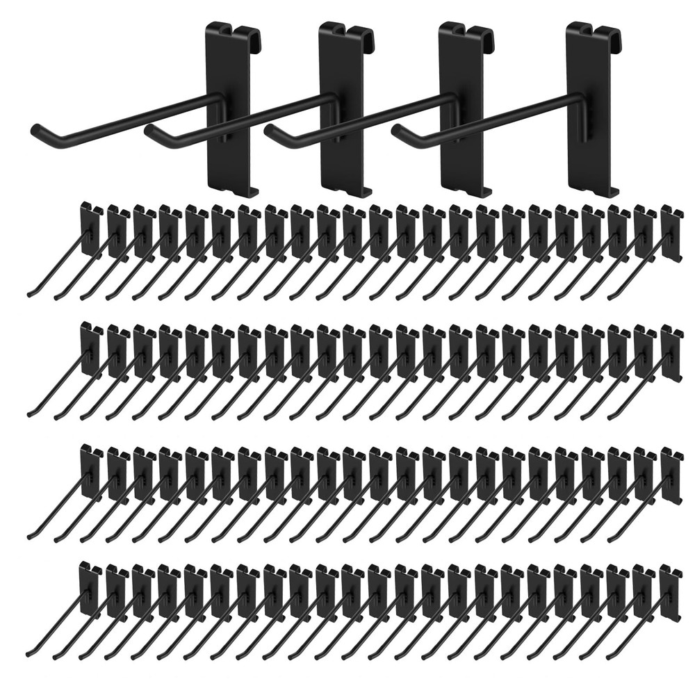 4" Heavy Duty Black Gridwall Panel Hooks Pack Of