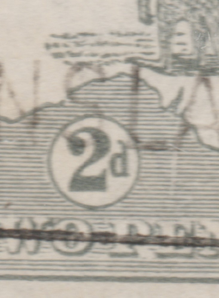 1915 KANGAROO THIRD WMK 2d GREY ERROR "SCRATCH FROM MAP TO TABLET" BW 7(2)E $60