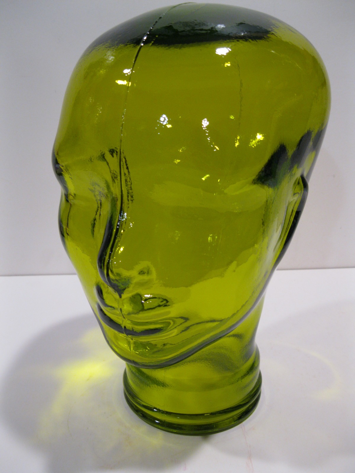 Glass Head YELLOW, Life Size Mannequin Head for Decor, Display Hats Wigs, etc