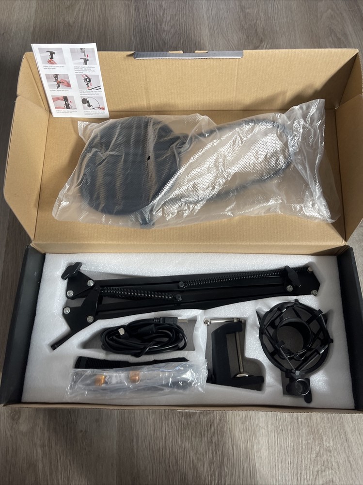 Rofeer Microphone Set Professional USB Condenser Open Box Never Used Complete