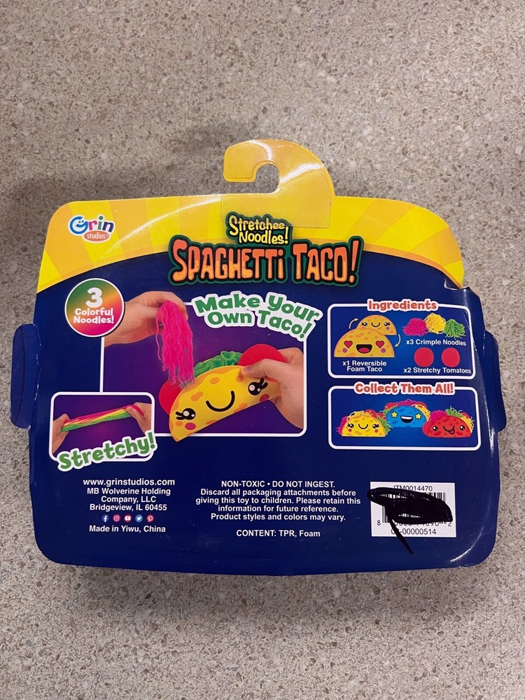 Stretchee Noodles SPAGHETTI TACO! Sensory Fun Grin Studios New Red