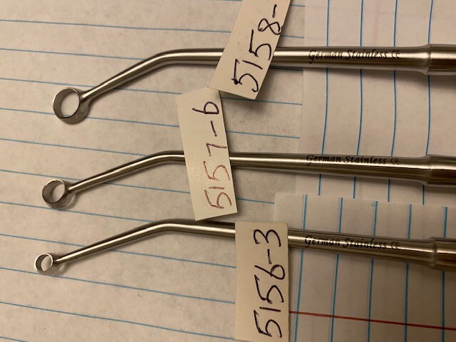 3PCS SET---Cone Ring Curette Bent Ring 3+6+8mm Length 8.75"