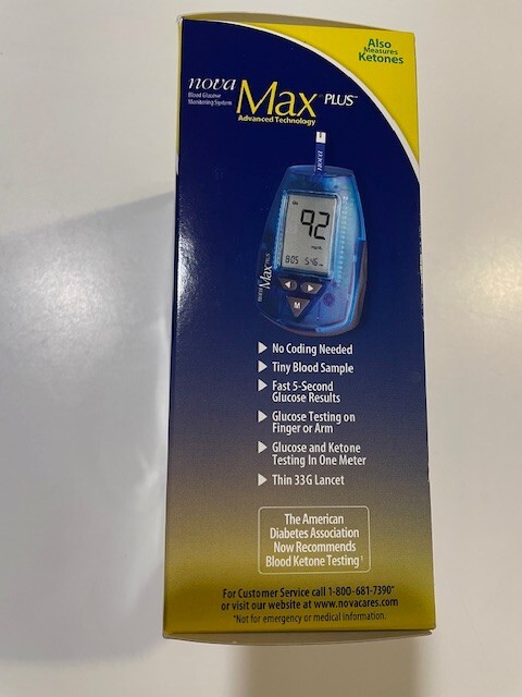 Nova Max Plus Blood Glucose Meter unopened box but EXP 2016