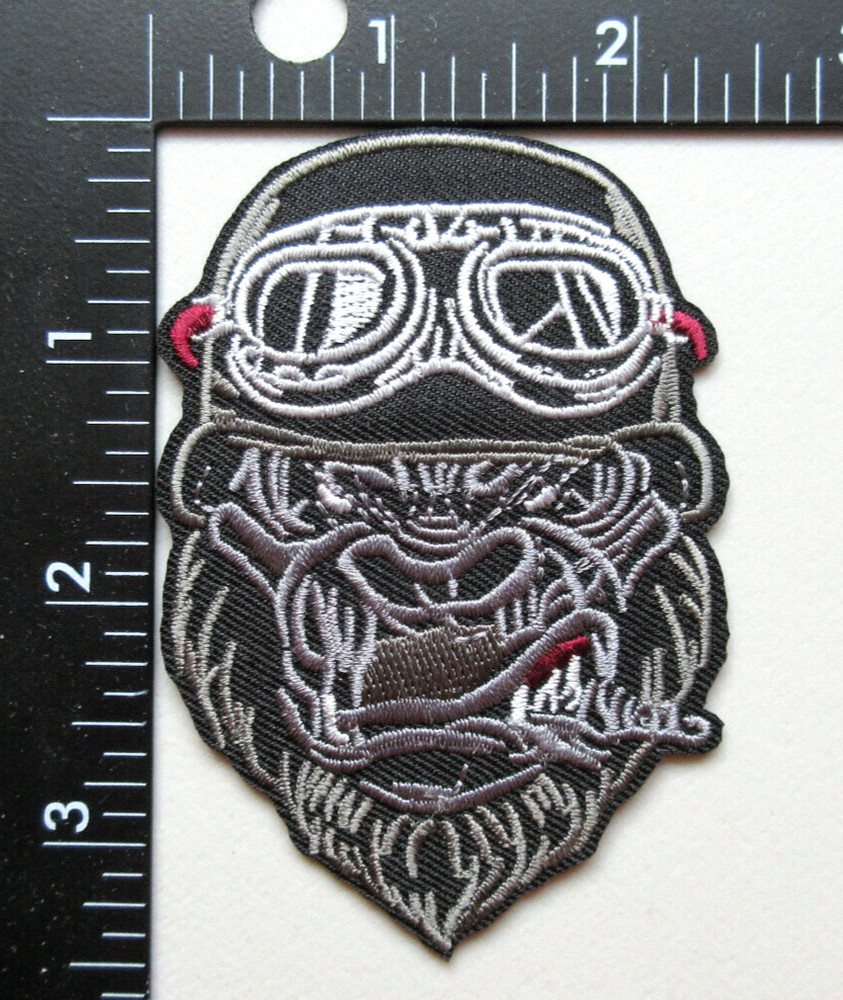 🔥APE GORILLA WITH GOGGLES & HELMET BIKERS VEST JACKET HAT IRON ON PATCH