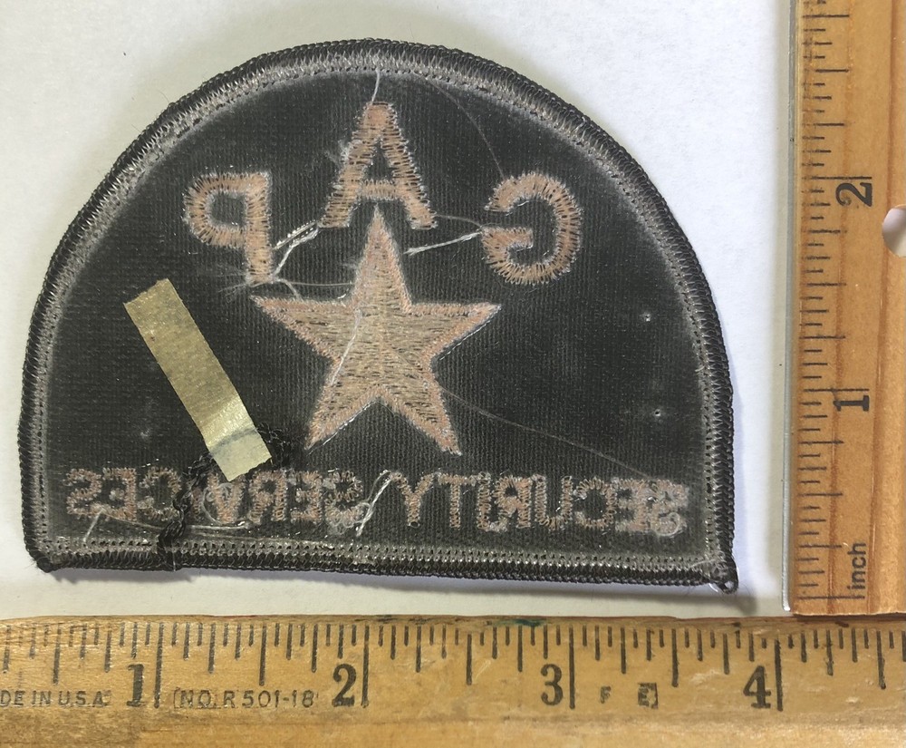Vintage Obsolete Gap Security Guard Services Patch California