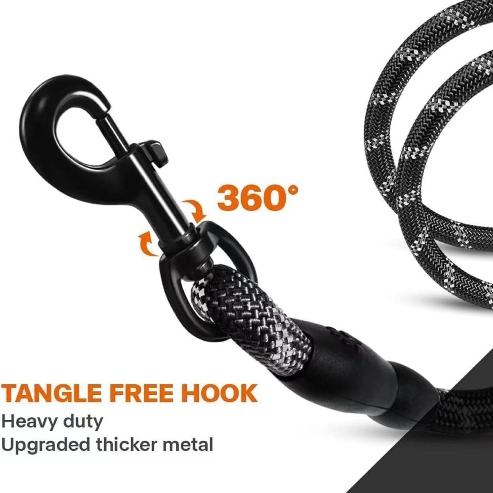 Heavy Duty Reflctive Dog Leash 9.8Ft for Large Medium Dogs Rope Walking Leash