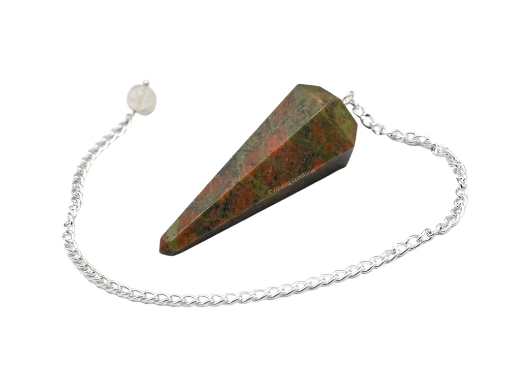 Unakite Dowsing Crystal Pendulum