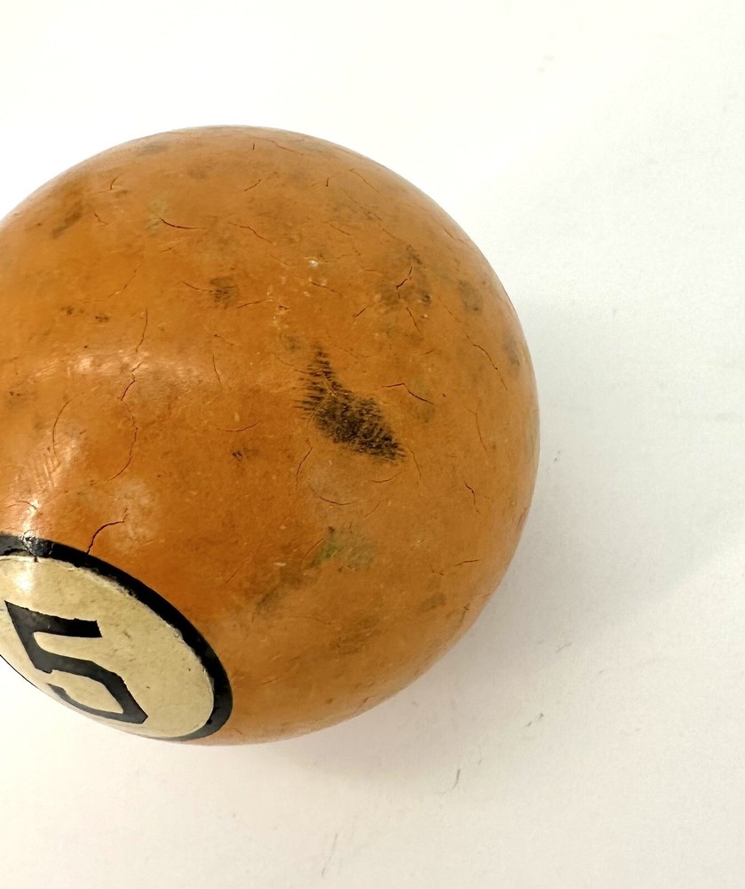 Vintage Clay #5 Solid Orange Pool Billiards Ball