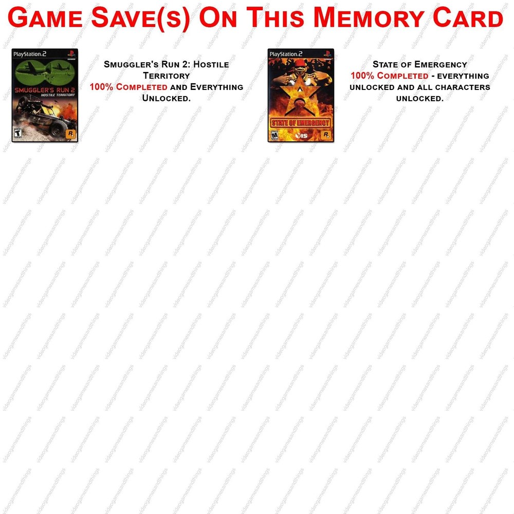 Bully PlayStation 2 PS2 Memory Card Unlocked Save