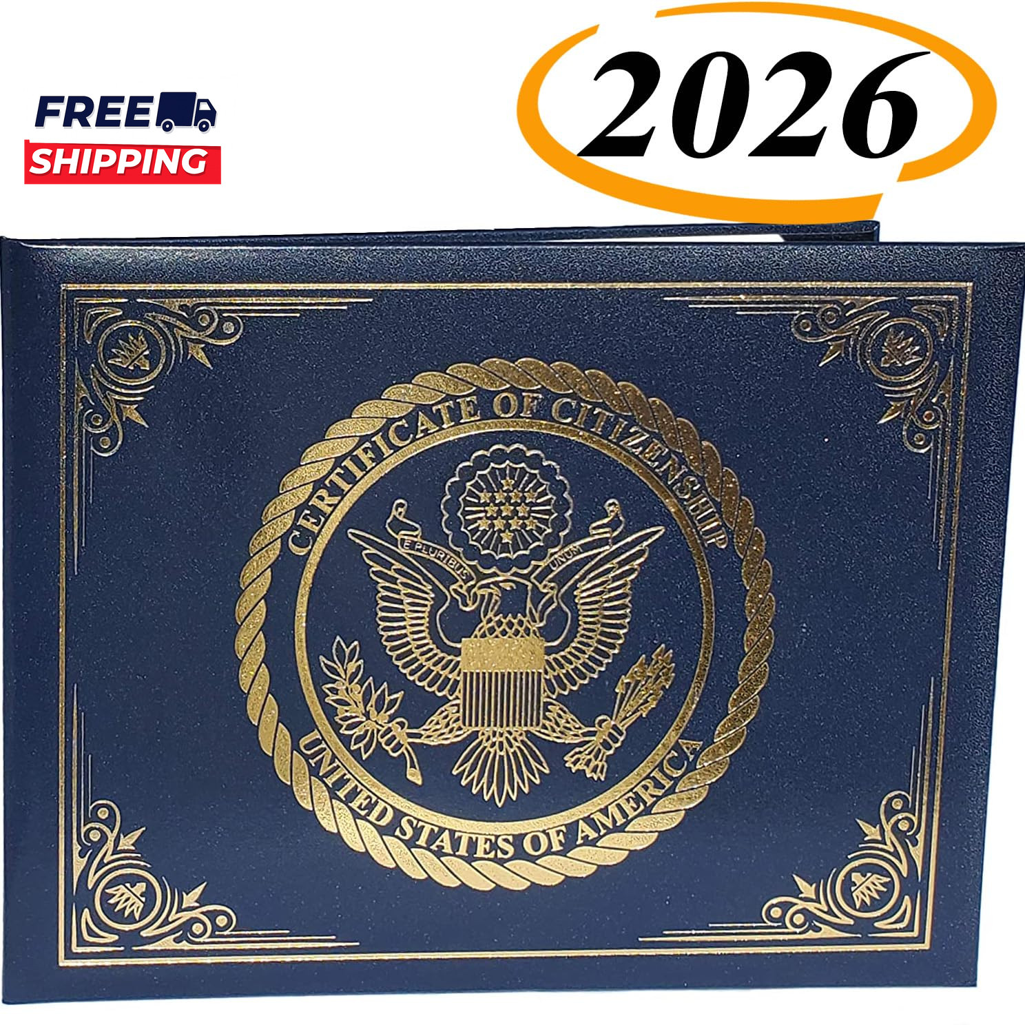 U.S. Citizenship and Naturalization Certificate Holder. Gold American Eagle Logo