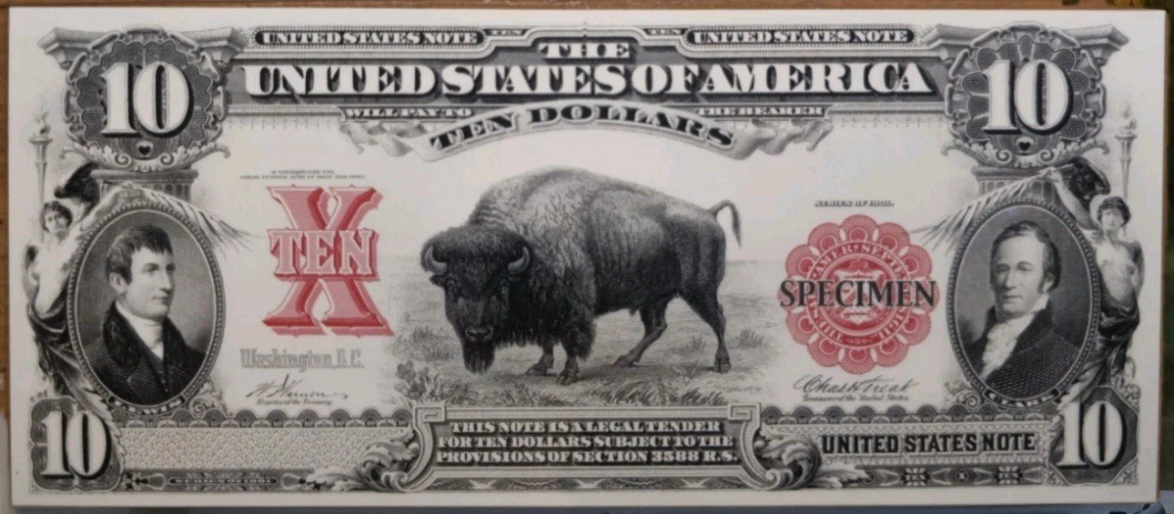 $10 1901 BEP BISON Intaglio Banknote PMG Specimen Legal Tender Note SHIP FREE
