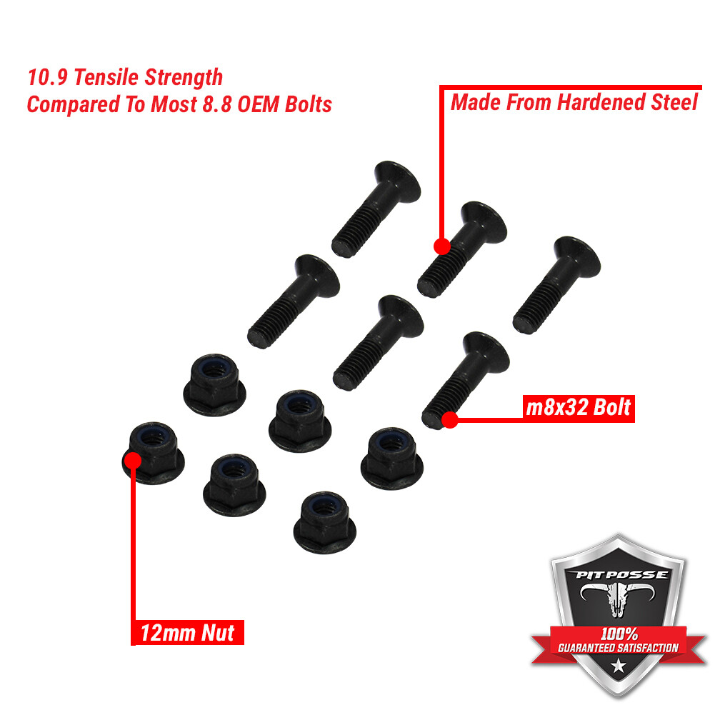 Outlaw Racing Black Rear Sprocket Bolts and Lock Nuts Motorcycle Motocross