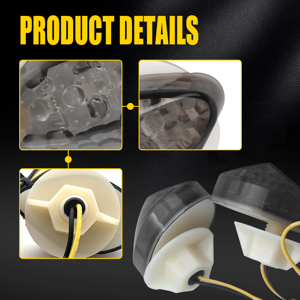 LED Flush Mount Front Turn Signal Blinker Amber For Honda CBR600RR CBR600F4/F4i