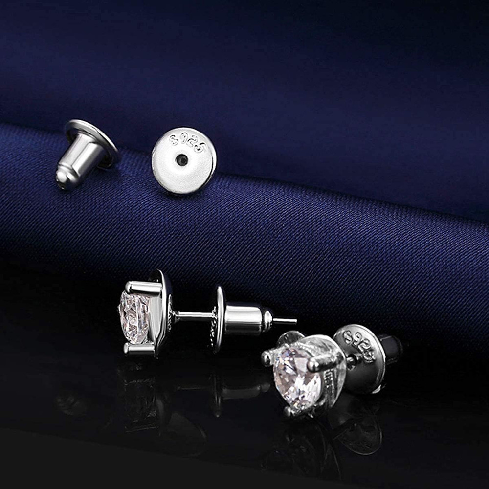 2 Pairs Earring Backs for Studs Secure,925 Sterling Silver Earrings Backs Replac