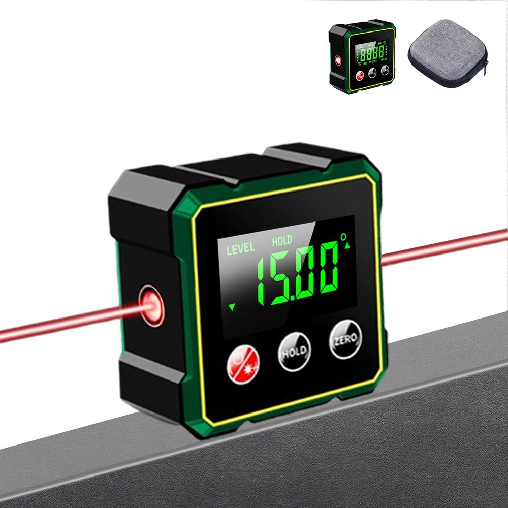 Digital Angle Finder with Electronic Laser Level,Inclinometer- 4-side Strong ...