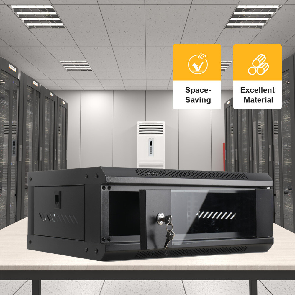 4U Server Rack Cabinet Data Network Drawer Rack Enclosure Rack floor/Wall Mount