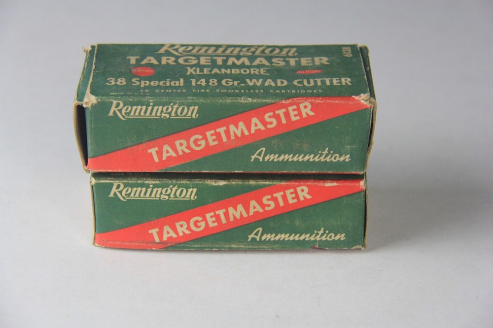 Set of 2 Vintage Empty REMINGTON Targetmaster 38 Special Kleanbore Shell Boxes