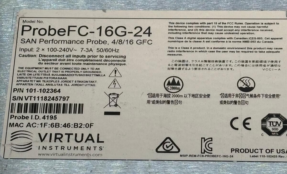 Virtual Instruments ProbeFC-16G-24 SAN Performance Probe