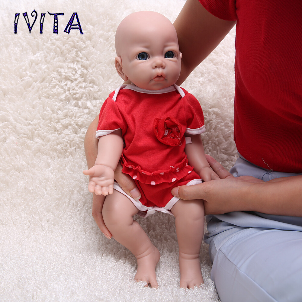 IVITA 17" Soft Silicone Reborn Baby Boy and Girl Newborn Squishy Silicone Doll