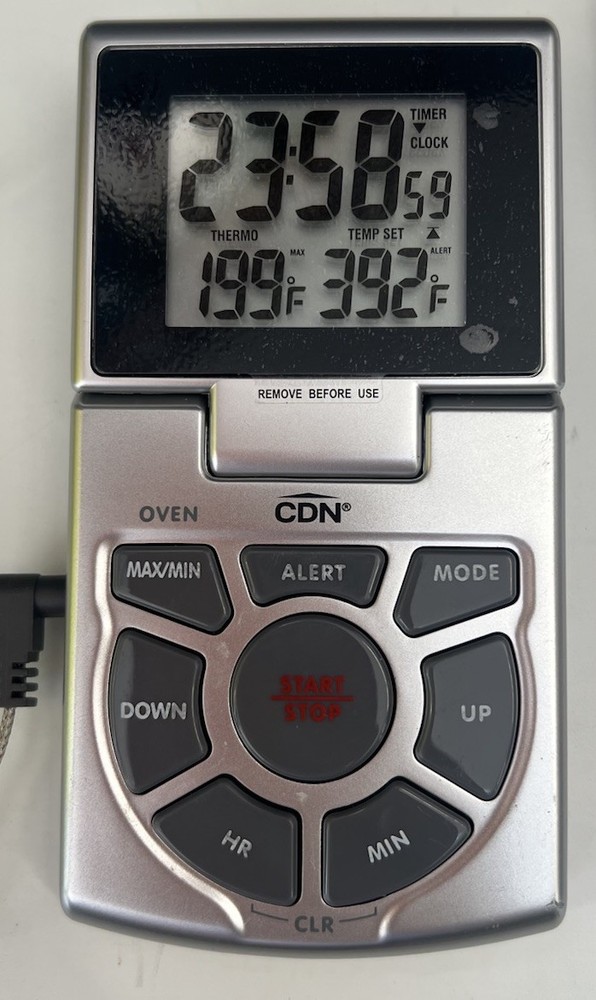 NEW CDN Combo Probe Thermometer/Timer/Clock, Model DTTC-S Silver FAST SHIP