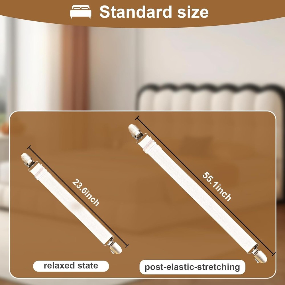 Adjustable Elastic Fitted Sheet Keeper Straps Bed Holder Bedsheet Suspenders