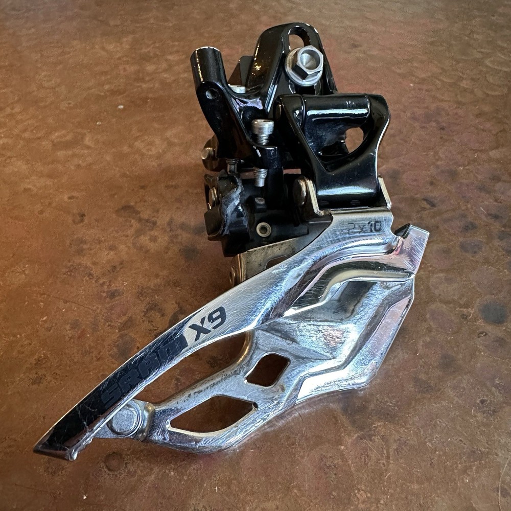 SRAM X9 2x10 high clamp, dual pull, front derailleur