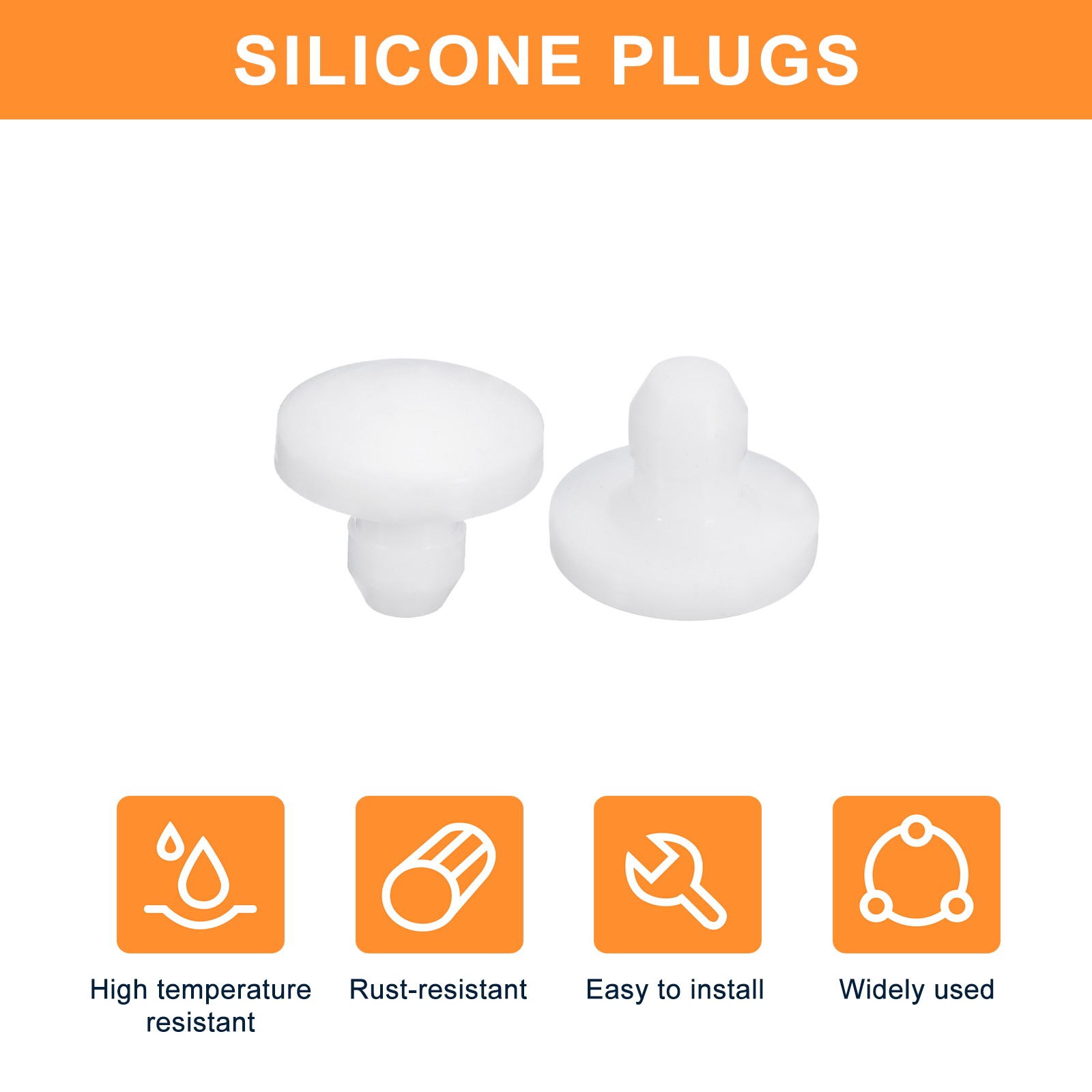 25Pcs Silicone Plugs Rubber Round Hole Plugs for 2.5-3mm Hole White