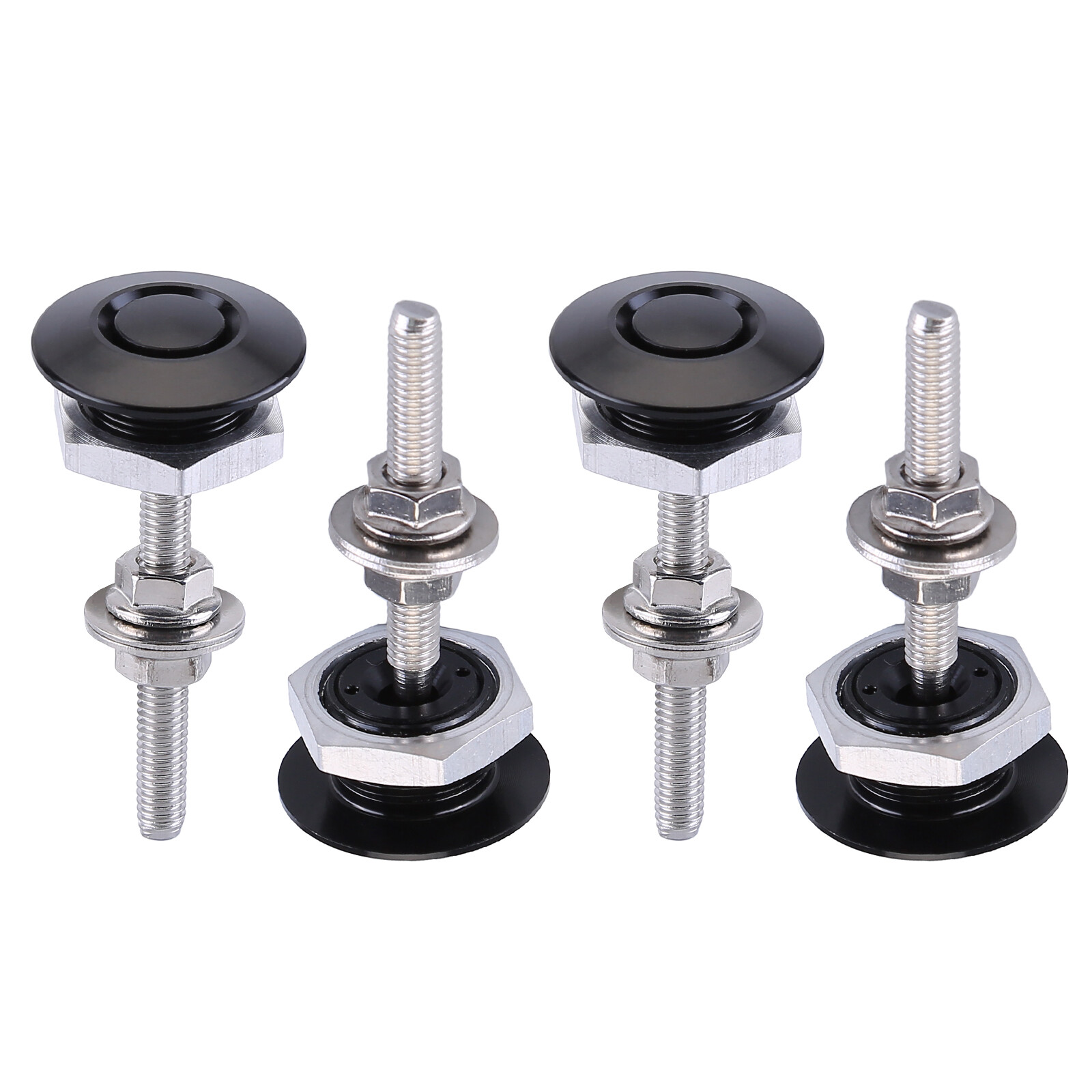 4PCS Aluminum Bumper Quick Release Fasteners Kit For Car Trunk Fender Hatch Lid