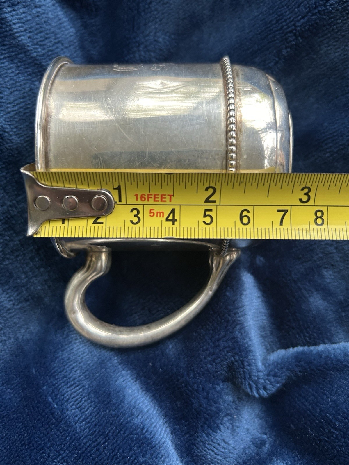 Antique STERLING Silver Baby Cup Heavy Engr. C.A.F.,Jr. May 15, 1910 89.4 Grams