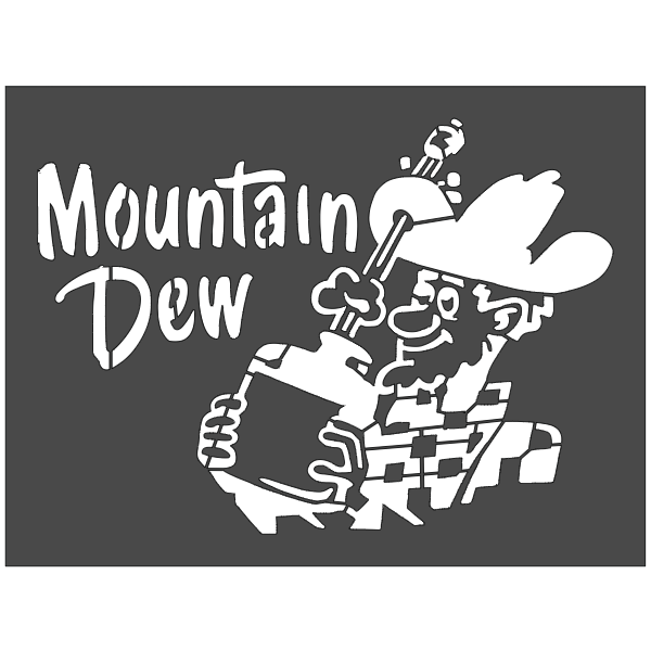 7.5"x10" Clear Plastic Stencil - Mountain Dew (MC674)