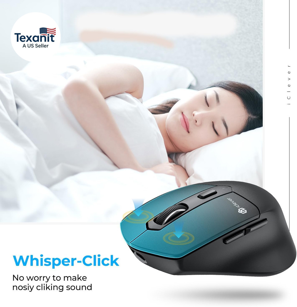 MD360 Ergonomic Bluetooth Mouse with Mouse Jiggler, Wireless Rechargeable Mouse