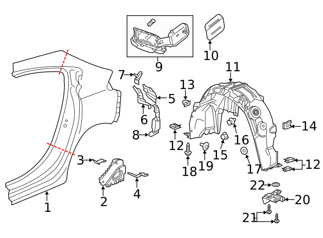 Genuine GM Tail Lamp Pocket 13465819