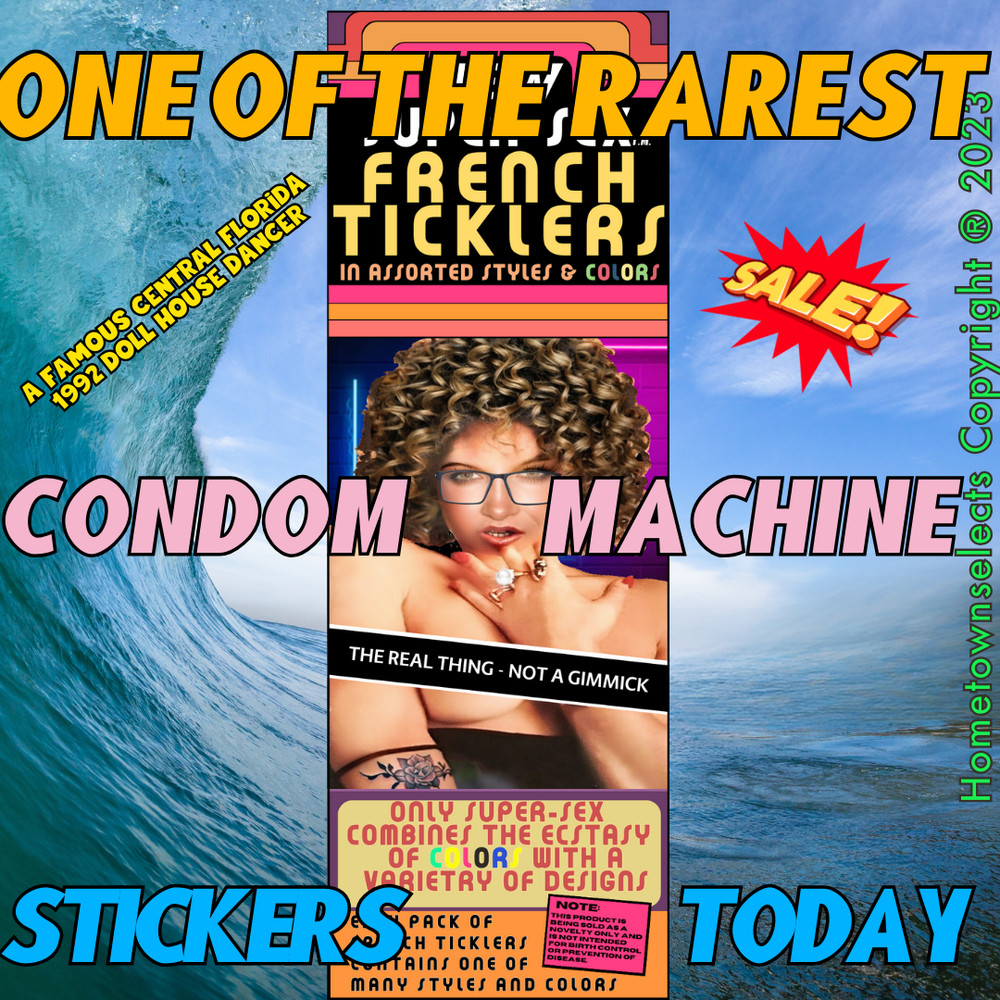 Vintage Condom Machine Ad Sticker
