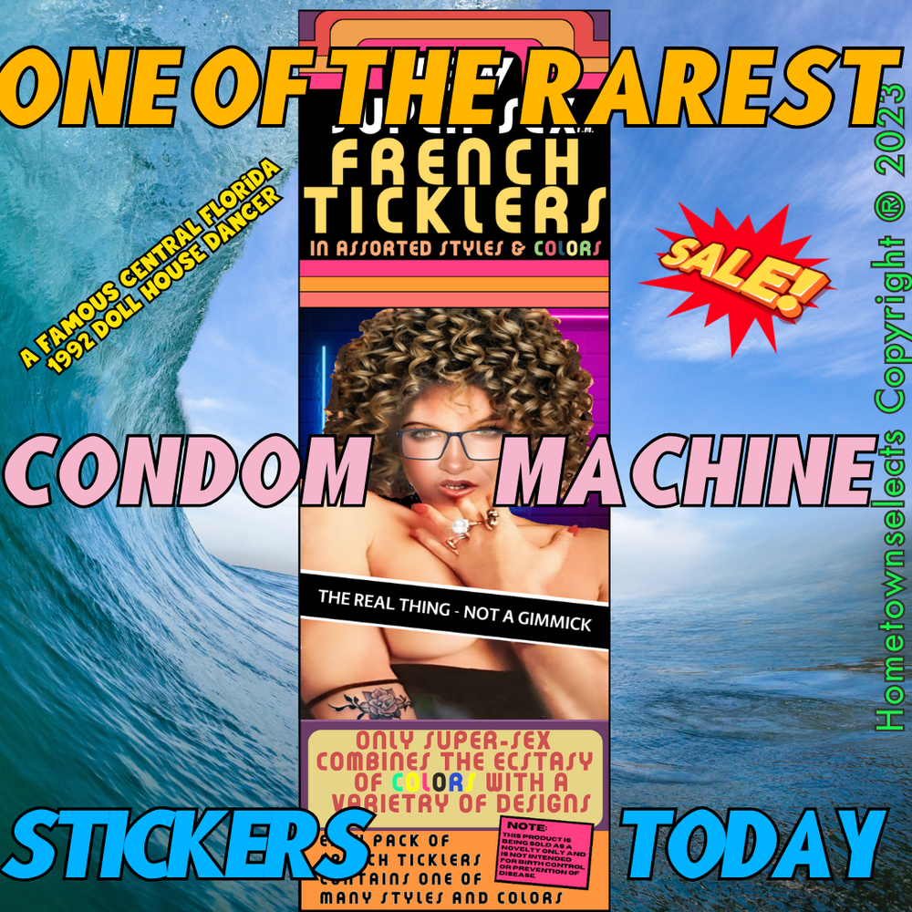 Vintage Condom Machine Ad Sticker