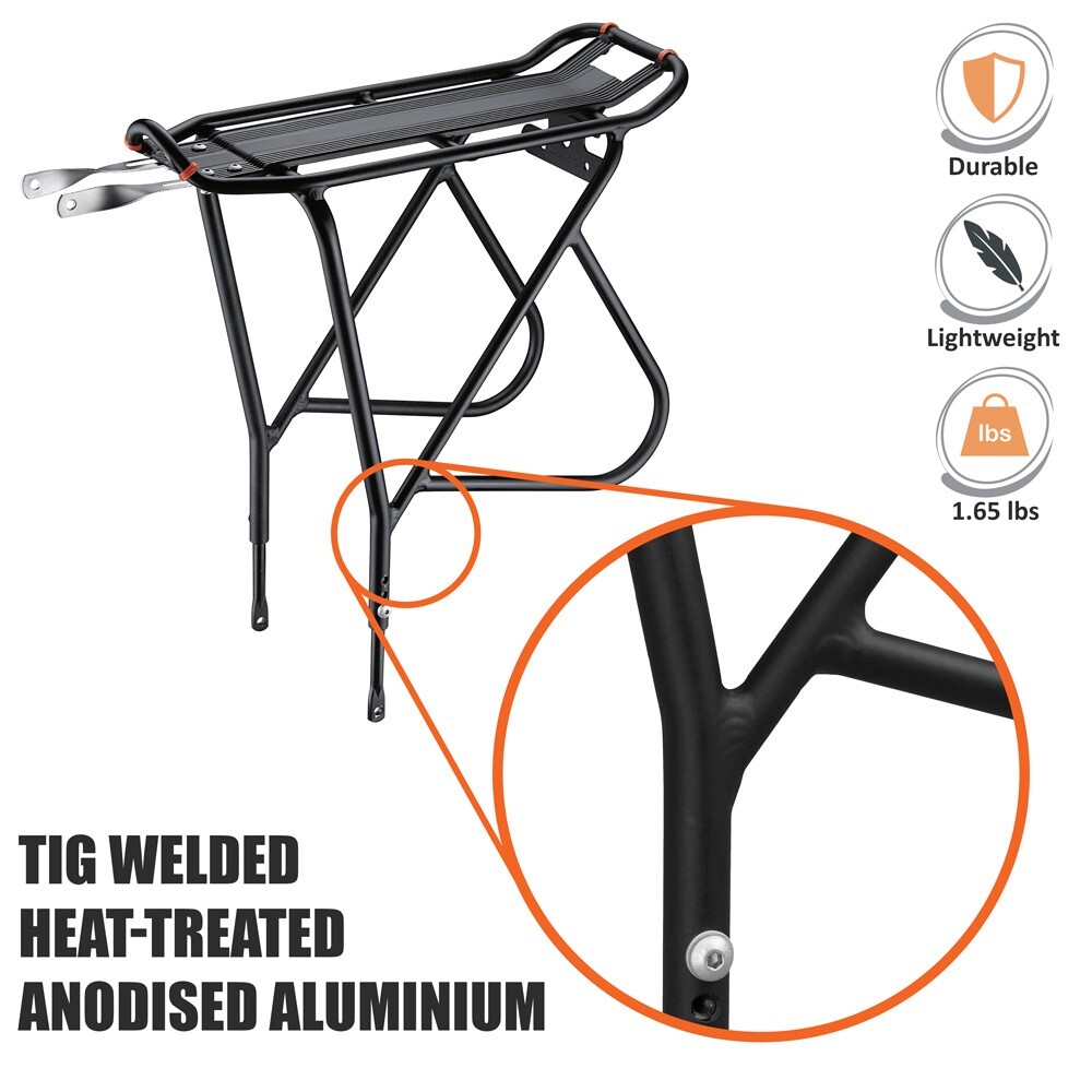 Ibera Bike Trunk Bag Rear Carrier Rack(Non Disc Brake Mount) Combo Quick-Release