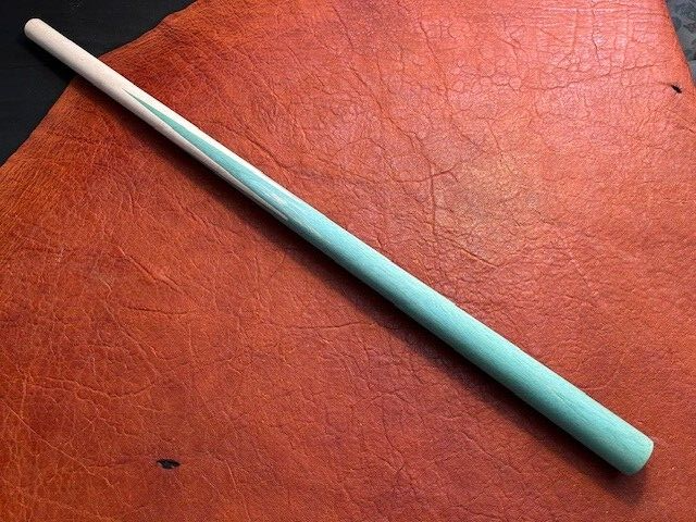 TNT Over Sized Full Splice Pool Cue Blank Stabilized Dyed Green Maple into Maple
