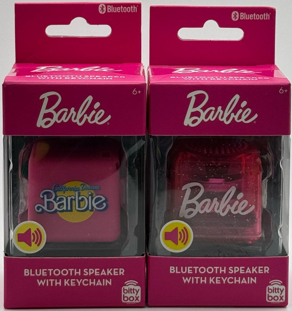 2PC Barbie Bitty Box Bluetooth Speaker With Keychain Set ~ FAST SHIPPING ~ NEW